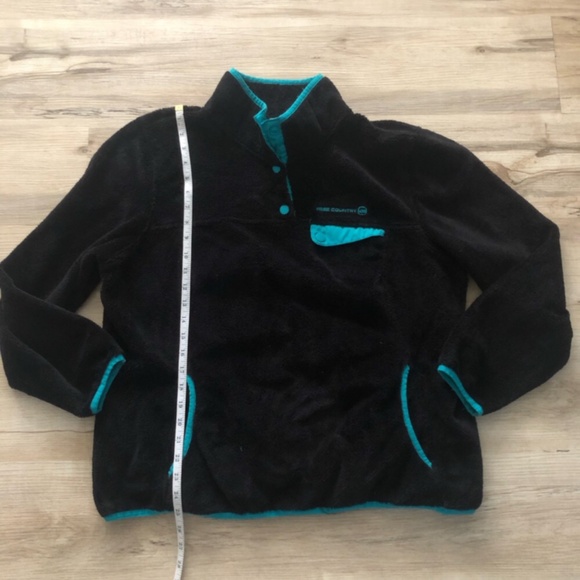Free Country Black and Aqua Fleece Pullover - Picture 3 of 9